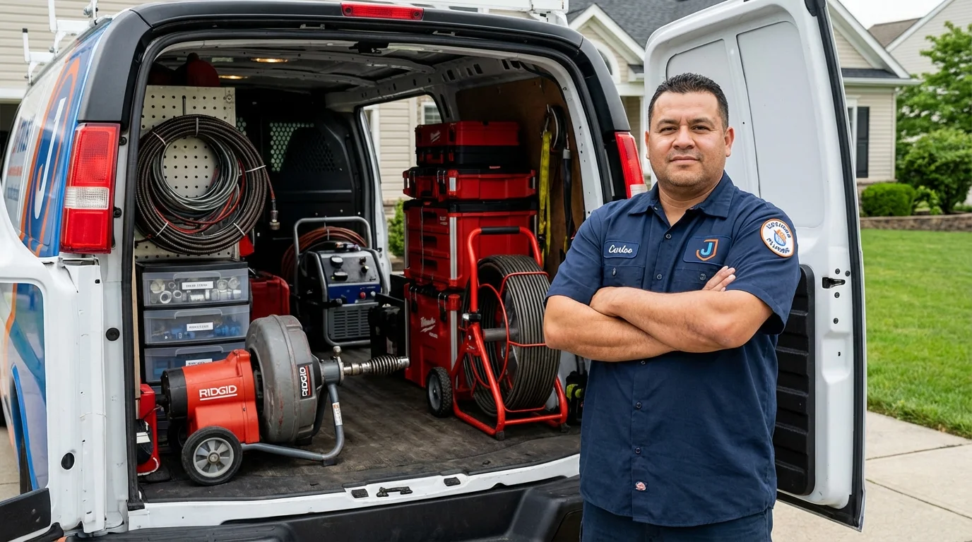 Professional drain cleaning equipment and Johns Plumbing LLC plumber in Pleasant View