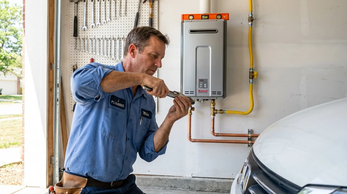 Tankless water heater installation by a Johns Plumbing LLC plumber in Pleasant View
